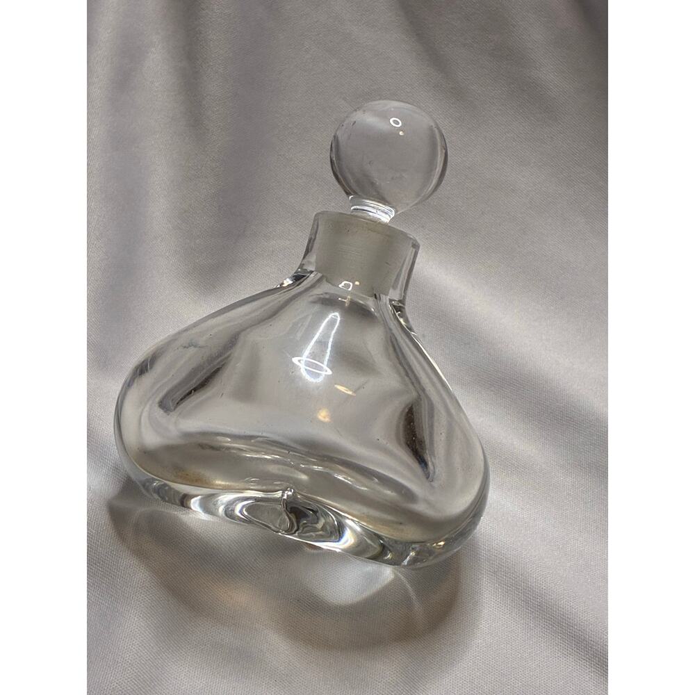 Orrefors Sweden Crystal Decanter MCM Nils Landberg Style - Orb Stopper